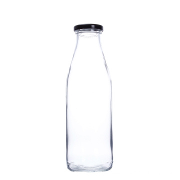 Vanjoin 1 Liter Clear Fresh Juice Beverage Organic Milk Glass Bottles With Twist-Off Lid For Home Container